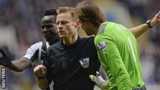 Tim Krul and Chieck Tiote protest