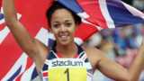 Katarina Johnson-Thompson celebrates winning heptathlon gold at the European Under-23 Championships in 2013