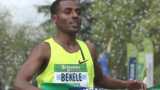 Kenenisa Bekele finishes the Paris Marathon on 6 April in 2:05.04