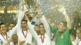 Real Madrid lift the European Cup in 2002