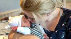 Alex Davies-Jones and son Sullivan