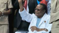 Tundu Lissu outside hospital in Kenya