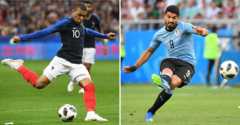 Kylian Mbappe oo Faransiiska u dheela iyo Luis Suarez oo u cayaara xulka Uruguay