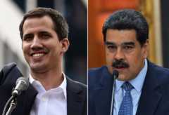 Venezuela giờ có hai tổng thống, 'Tổng thống lâm thời' Juan Guaido (trái) và Tổng thống đương nhiệm Nicolas Maduro