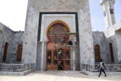 The finishing touches are added to the door of the Massalikul Jinaan mosque