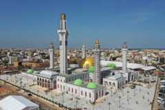 An aerial view of the Inside the Massalikul Jinaan mosque
