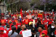 Members Cosatu marched to the National Treasury in Pretoria:
