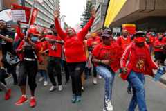 Members Cosatu marched to the National Treasury in Pretoria: