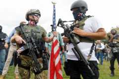A Proud Boy rally in Oregon in September