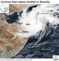 A map on Cyclone Gati