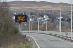 A sign advises people Pen Y Fan is closed