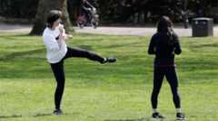 Two women doing exercise