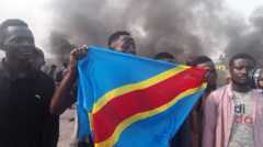 Protesting supporters of President Félix Tshisekedi