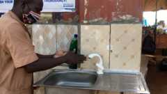 Man washing his hands