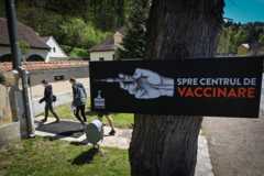 A vaccination drive at Bran Castle in Romania