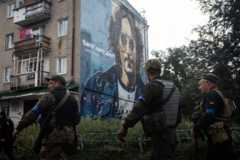 Площадь Джона Леннона в Изюме после освобождения города