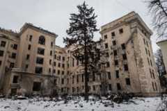 поврежденный дом в Харькове