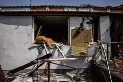 Разрушенный дом в окрестностях Киева