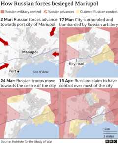 Χάρτες που δείχνουν την πολιορκία της Μαριούπολης από τα ρωσικά στρατεύματα