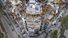 Μια βαριά κατεστραμμένη πολυκατοικία στις 18 Απριλίου 2022 στο Irpin, Ουκρανία