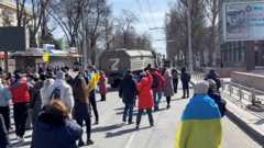 митинги против российской агрессии в Херсоне