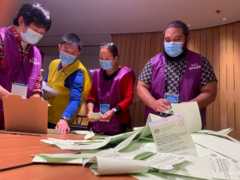 Picture of election officials counting votes