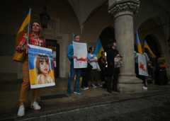 Краков, акция в защиту украинских детей