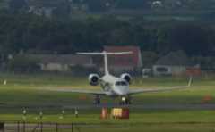 Plane arriving in Edinburgh