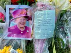 Flower tributes left outside the British embassy in Washington DC