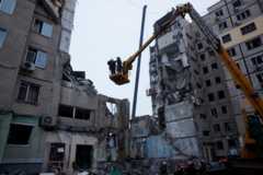 Дом в Днепре, пострадавший от российского удара