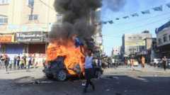 Израильский автомобиль загорелся