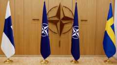 флаги НАТО, Швеции и Финляндии