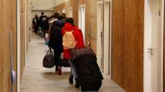 Украинские беженцы во временном приюте в Германии