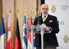 Министр обороны Украины Алексей Резников во время конференции в Бухаресте