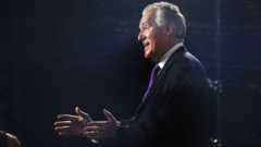 Side profile of Lord Peter Hain giving a speech