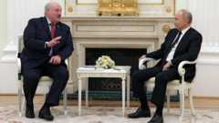 На фото слева направо: Александр Лукашенко, Владимир Путин. 11 апреля 2024 года