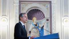 Госсекретарь США Энтони Блинкен в Киевском политехническом университете 14 мая 2024 года