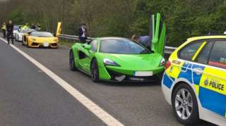 Supercars on the M1