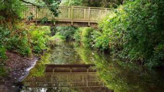 A bridge over the Cong Burn river in Chester-le-Street, Durham