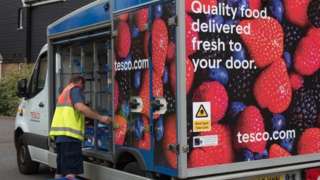 A Tesco home delivery van