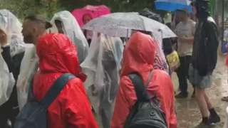 Rain at a jazz festival