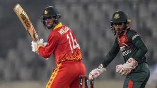 Zimbabwe's Sean Williams and Bangladesh wicketkeeper Mushfiqur Rahim