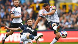 Millwall and Luton in action in their 0-0 draw at The Den