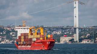 Cargo ship in Bosphorus, 9 Aug 18