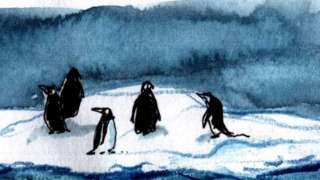 Drawing of gentoo penguins
