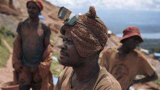 Gold miner in Congo