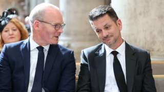 Irish foreign minister Simon Coveney and UK NIO minister Steve Baker