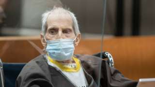 Robert Durst is sentenced on October 14, 2021 in Los Angeles, California.