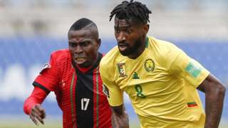 Andre-Frank Zambo Anguissa (right) in action for Cameroon