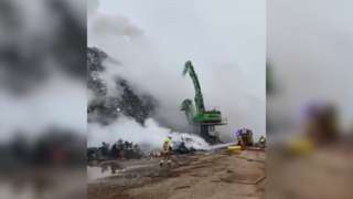 Scrap metal fire at Southampton Docks